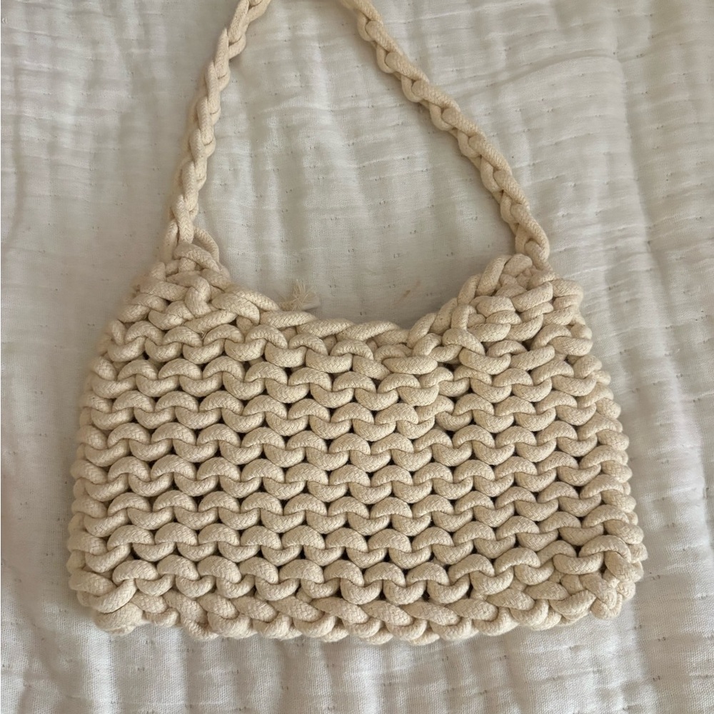 Handcrafted Cream Woven Bag